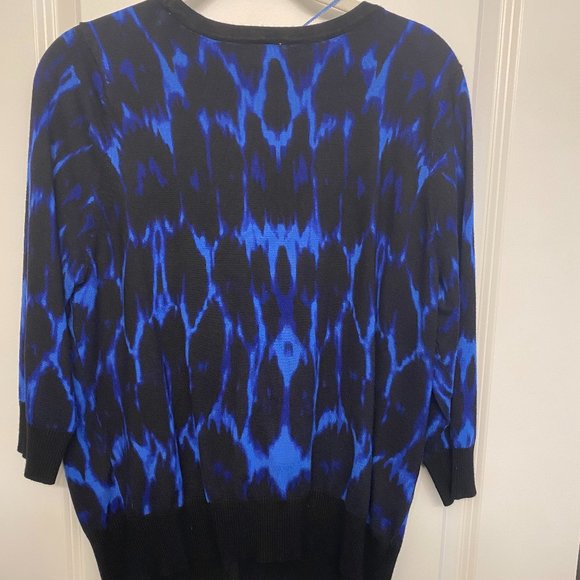 INC Cardigan. 3/4 sleeve. Colbolt Blue and Black. - Picture 2 of 2